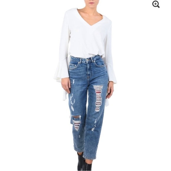 Gigi Hadid x Tommy Hilfiger high waisted destroyed lexia jeans size 26x30 new - Picture 1 of 8